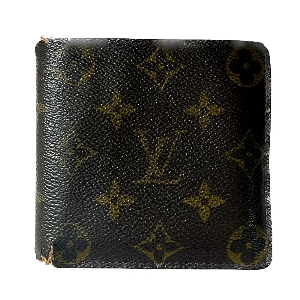 Vintage Louis Vuitton Monogram Canvas Bifold Wallet w/ Snap Pocket Coin Pouch